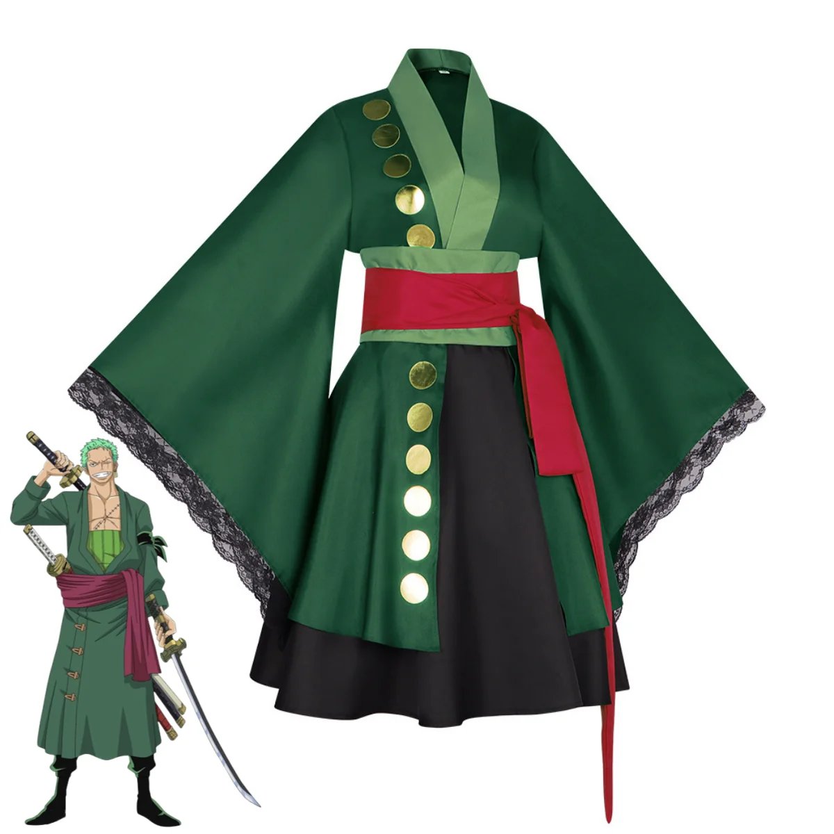 XqAnime Roronoa Zoro Cosplay C - Anime Zoro Cosplay Female ulasan dan harga