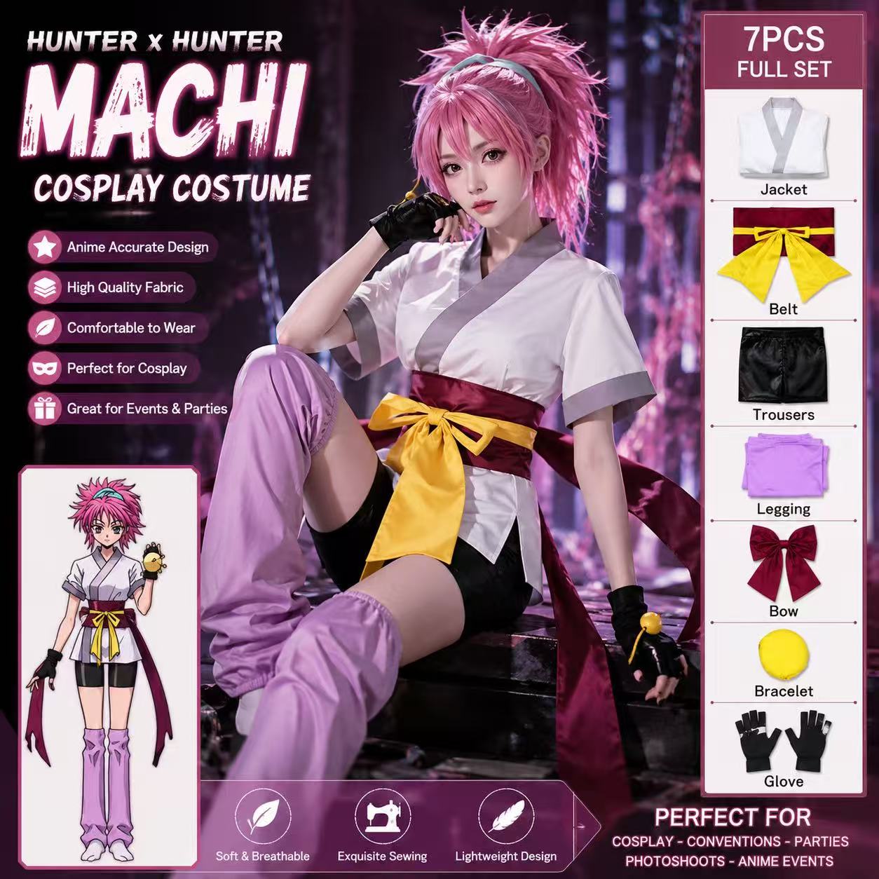 Hunter X Hunter Machi Cosplay  - Hunter X Hunter Uniform ulasan dan harga
