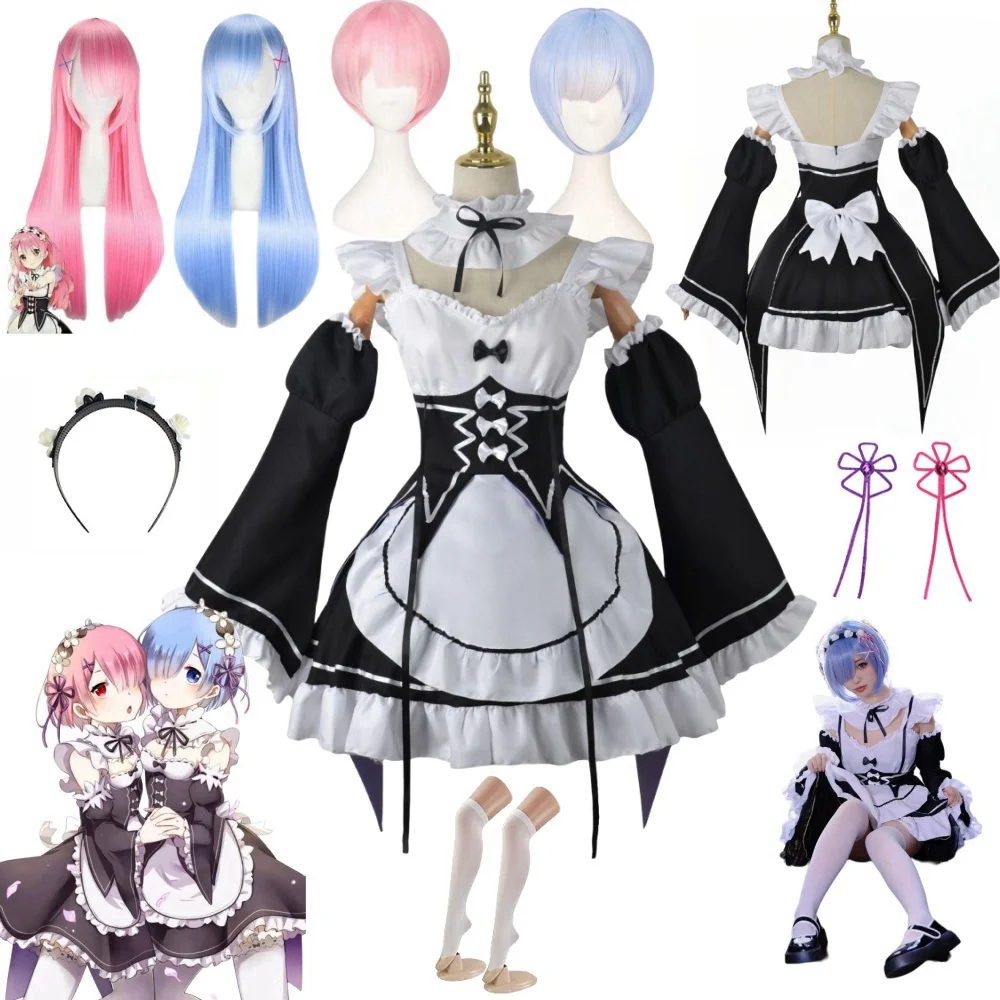 Anime Ram Rem Maid Cosplay Re  - Anime Cosplay Rem ulasan dan harga