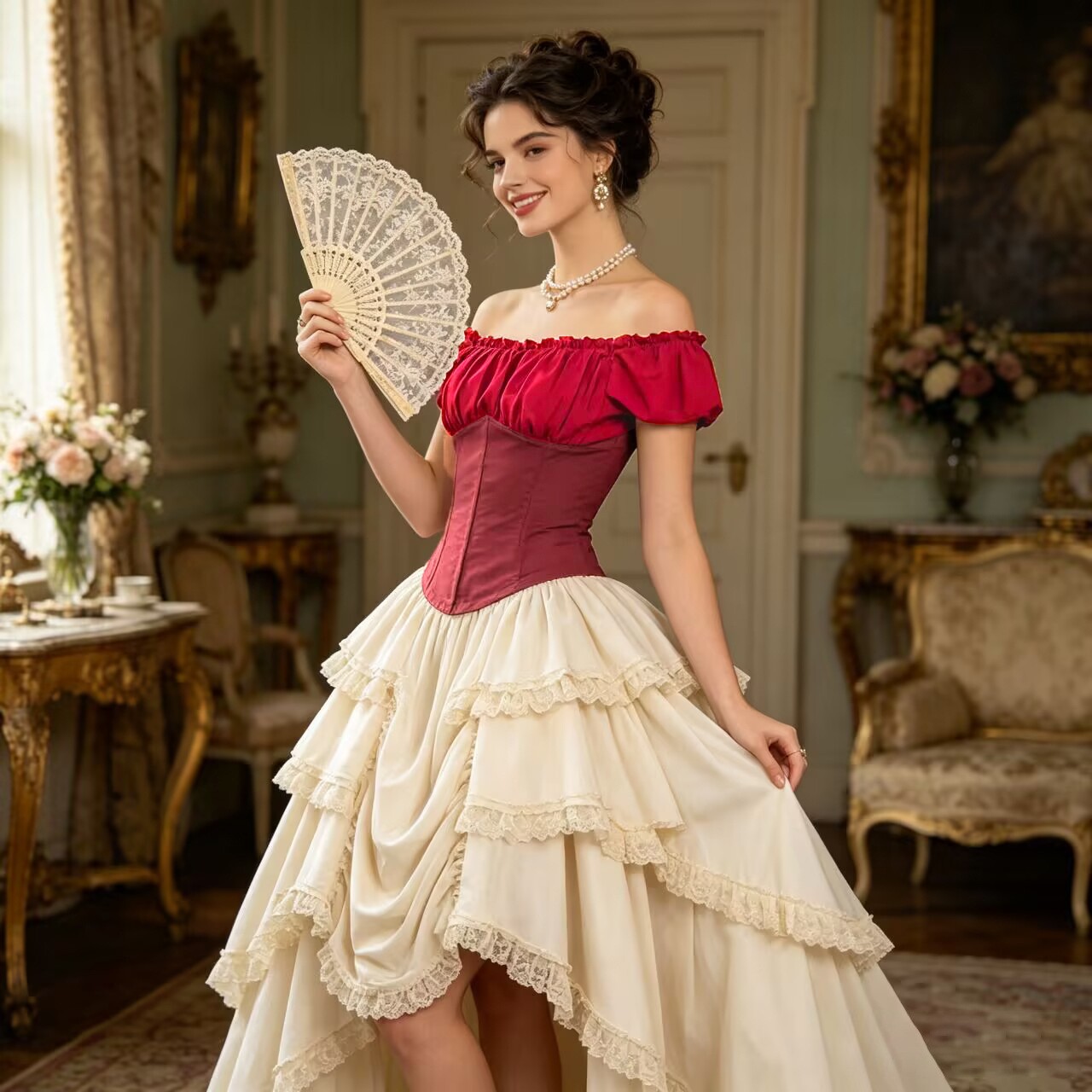 Renaissance Asymmetrical Hem S - Anime Cosplay Of ulasan dan harga