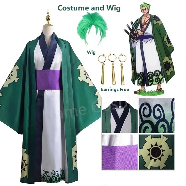 Green Roronoa Zoro Kimono Cosp - Cosplay Anime Zoro ulasan dan harga