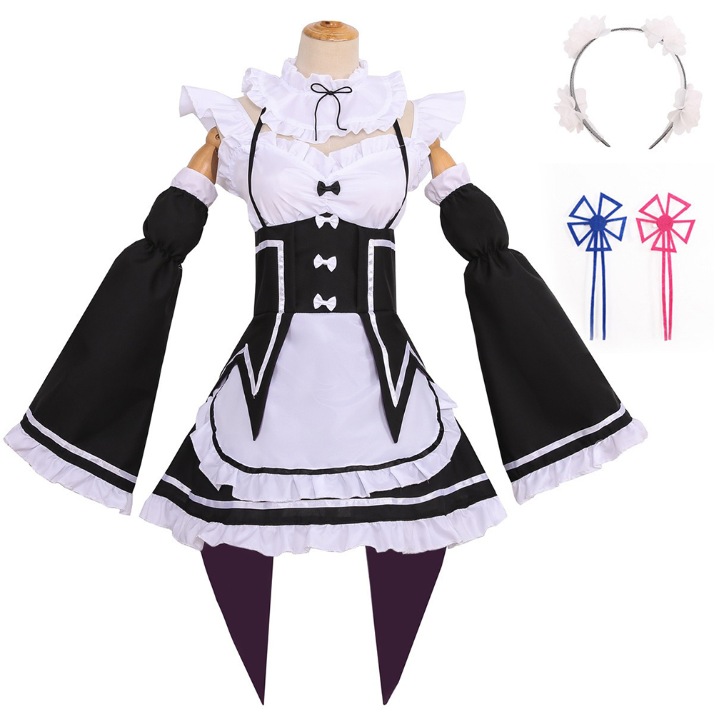 Re Zero Ram Rem Cosplay Costum - Anime Cosplay Rem ulasan dan harga